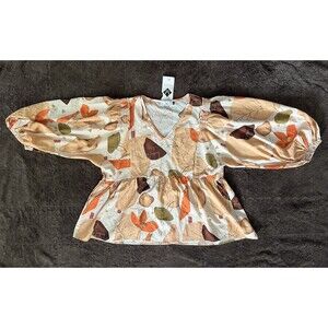 Homebody Boutique Blouse Autumn Themed Size Large